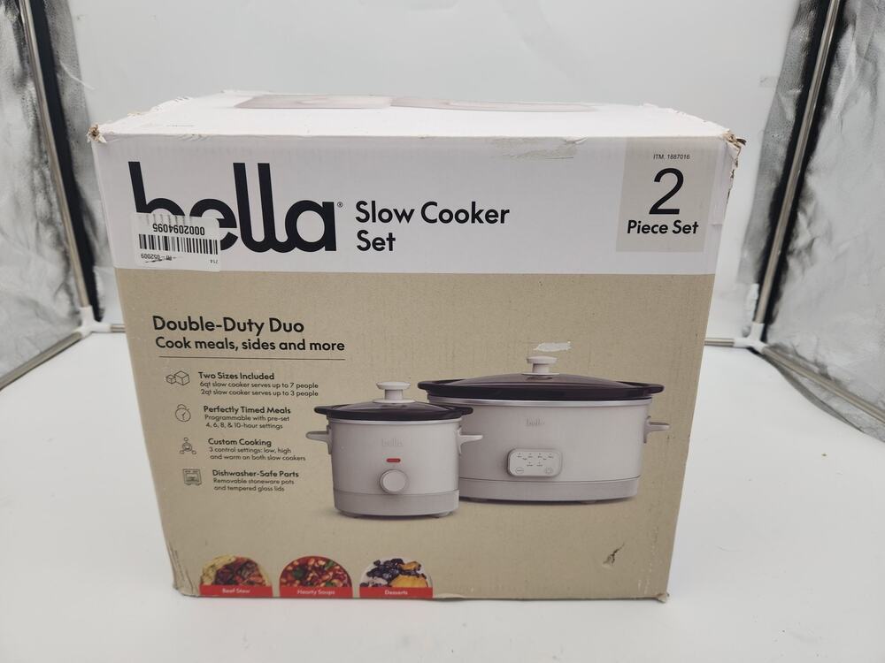 Bella Slow Cooker Set Double Duo Set of 2 Pre Owned